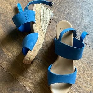 UGG Suede Espadrilles Blue Wedges